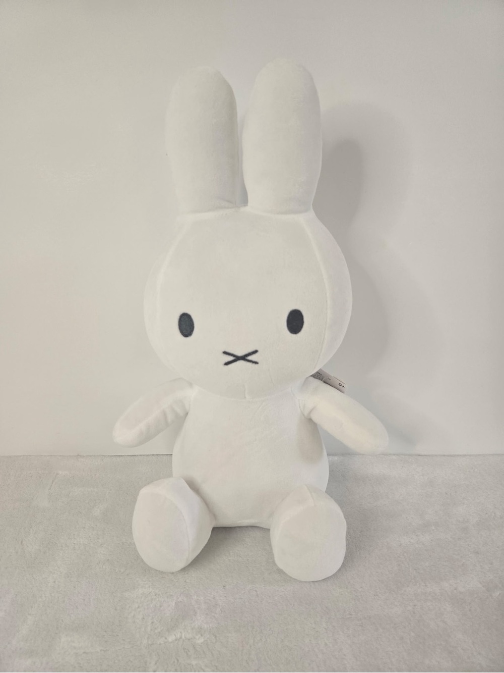 miffy White Plush Bunny with Black Facial Embroidery